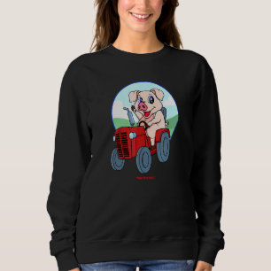 Sweatshirt Critère De Tracteur Cochon Conduisant Un Tracteur