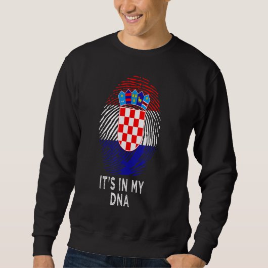 Sweatshirt Croate C'est dans mon Adn Empreinte Croatie Drapea (Devant)