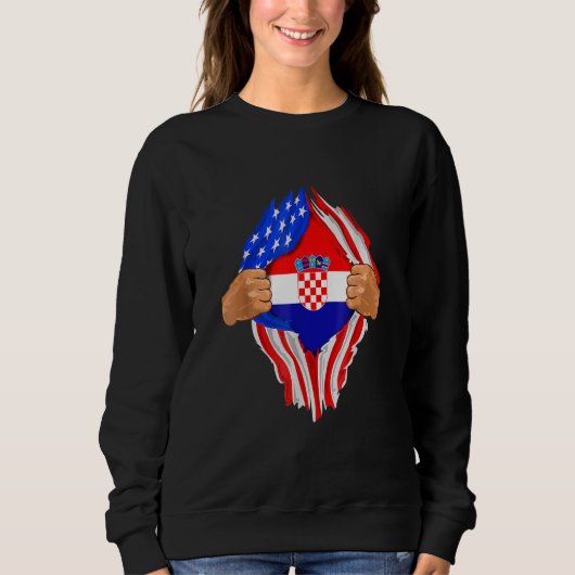 Sweatshirt Croate Sang en moi Croatie Drapeau (Devant)
