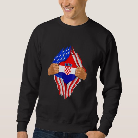 Sweatshirt Croate Sang en moi Croatie Drapeau (Devant)