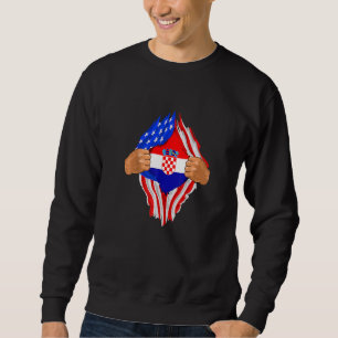 Sweatshirt Croate Sang en moi Croatie Drapeau