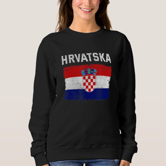 Sweatshirt Croatia Croatian Flag Hrvatska (Devant)