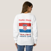 Sweatshirt Croatia Croatian Flag Red Personalized Name Women (Dos entier)