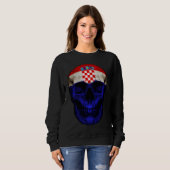 Sweatshirt Croatia Flag Skull Croatian Roots Proud Patriotic (Devant entier)