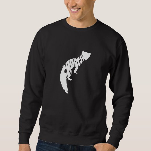 Sweatshirt Croatia Pine Marten Word  Animal (Devant)