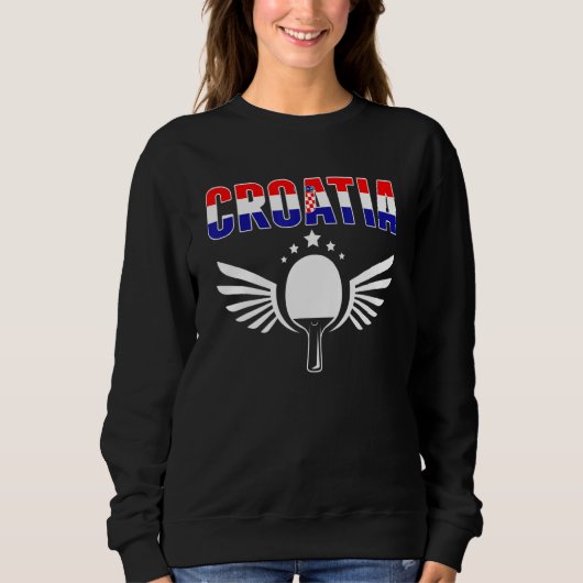 Sweatshirt Croatia Ping Pong Croatian Table Tennis Supporte (Devant)
