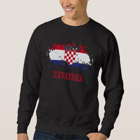 Sweatshirt Croatian enthusiasts for Hrvatska and Croatia (Devant)