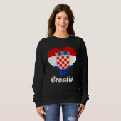 Sweatshirt Croatian Flag Heart Croatian Roots Croatian Pride  (Devant entier)