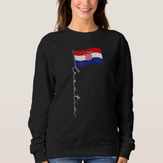 Sweatshirt Croatie Signature Drapeau Pole Patriotique Croate
