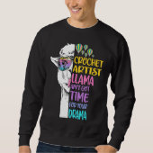 Sweatshirt Crochet Artist Llama Aint Got Time For Drama Knitt (Devant)