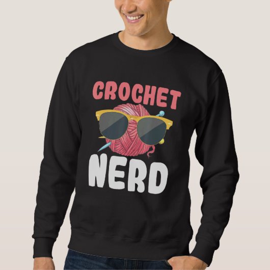Sweatshirt Crochet Nerd Lunettes de soleil Knit Tricot Croche (Devant)