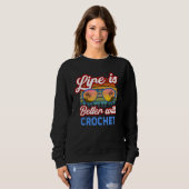 Sweatshirt Crochet   With Crochet  Saying (Devant entier)