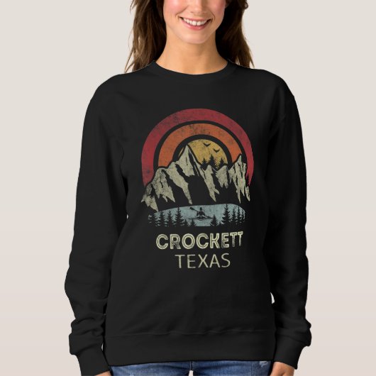 Sweatshirt Crockett Texas Mountain Sunset Sunrise Kayaking (Devant)