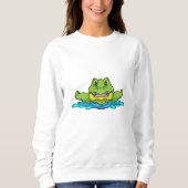 Sweatshirt Crocodile à nager dans l'eau (Devant)