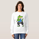 Sweatshirt Crocodile au baseball avec batte de baseball (Devant entier)