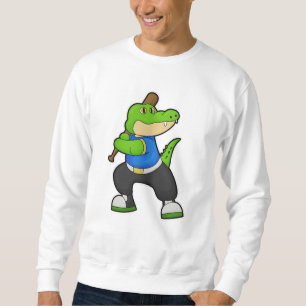 Sweatshirt Crocodile au baseball avec batte de baseball