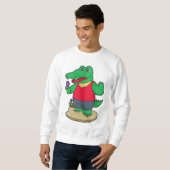 Sweatshirt Crocodile aux fleurs (Devant entier)