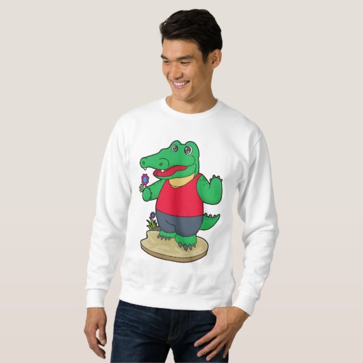Sweatshirt Crocodile aux fleurs (Devant entier)