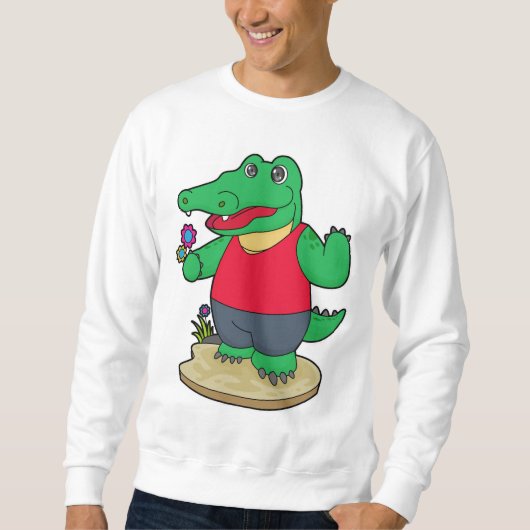 Sweatshirt Crocodile aux fleurs (Devant)