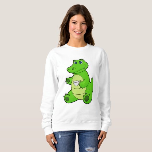 Sweatshirt Crocodile avec Coupe de Café (Devant entier)