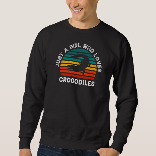 Sweatshirt Crocodile fille Alligator Lover mignonne Reptile M (Devant)
