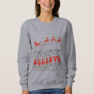 Sweatshirt croire Noël Père Noël Boite en bois Boite Lumière