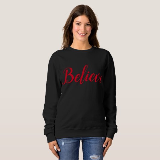 Sweatshirt Croire - Noir - Script (Devant entier)