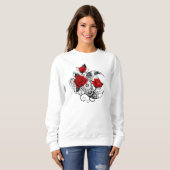 Sweatshirt Croissant mécanique avec roses rouges (Devant entier)