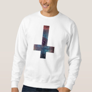 Sweatshirt Croix à l'envers de nébuleuse de galaxie