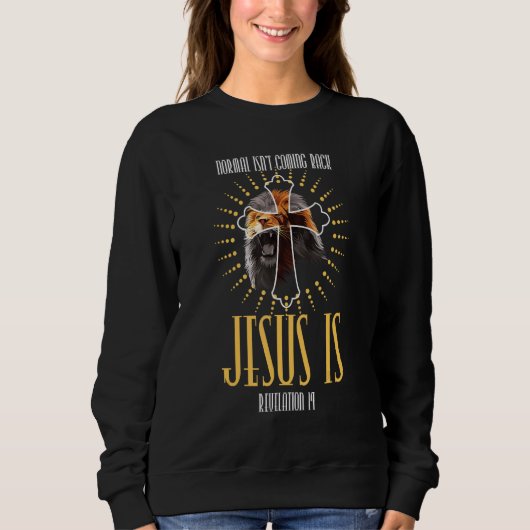 Sweatshirt Croix chrétienne normale ne revient pas Jésus est (Devant)