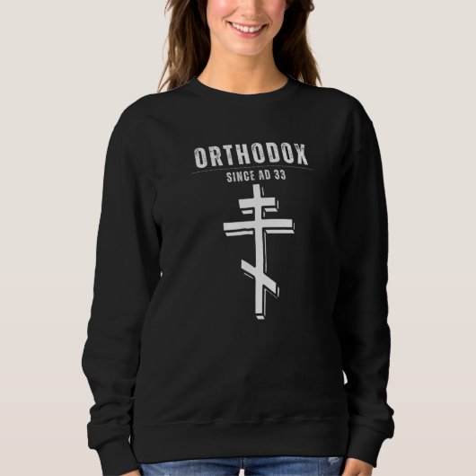 Sweatshirt Croix chrétienne orthodoxe orientale (Devant)