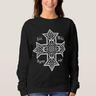 Sweatshirt Croix copte orthodoxe avec Jésus Christ Fils de