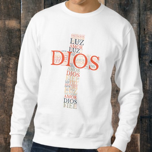 Sweatshirt Croix de Dieu et de la foi Chrétienne Espagnol hom