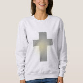Sweatshirt croix de minimalisme d'argent y2k (Devant)