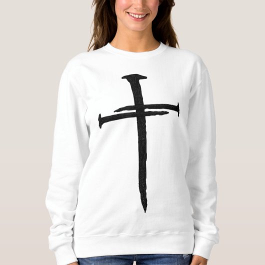 Sweatshirt Croix du clou de Jésus chrétien (Devant)