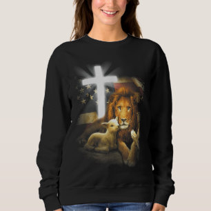 Sweatshirt Croix Lion Et Agneau Jésus Christ
