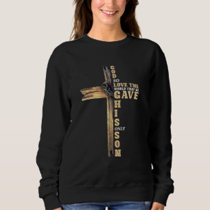 Sweatshirt Croix religieuse Jean 316 Dieu Aimait Le Monde Jés