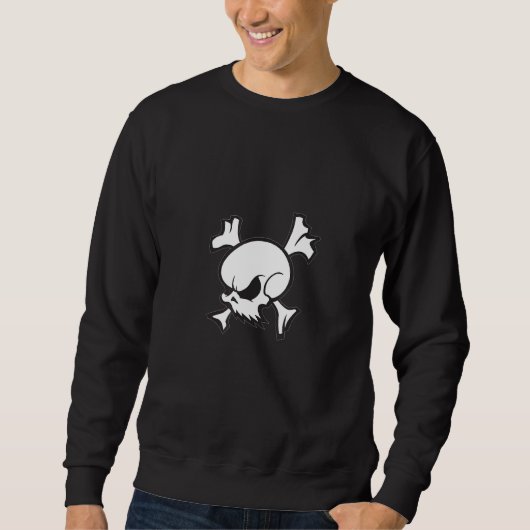Sweatshirt Crossbones Crâne Et Barbe Classique (Devant)