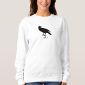 Sweatshirt Crow Dessin et Naw Silhouette en noir (Devant)