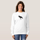 Sweatshirt Crow Dessin et Naw Silhouette en noir (Devant entier)