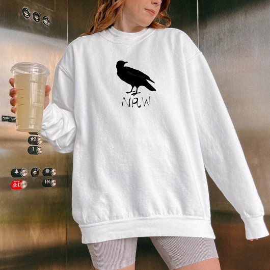 Sweatshirt Crow Dessin et Naw Silhouette en noir