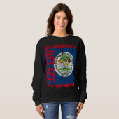 Sweatshirt CROYER Drapeau Vintage Distressé CROYER (Devant entier)
