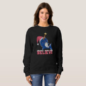 Sweatshirt Croyez Narwhal Noël Fée Lumières (Devant entier)