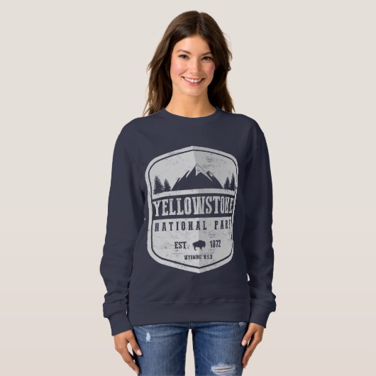 Sweatshirt Cru de parc national de Yellowstone (Devant entier)
