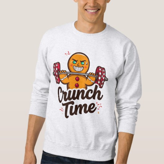 Sweatshirt Crunch Time – Traîneau en pain d'épices Noël (Devant)