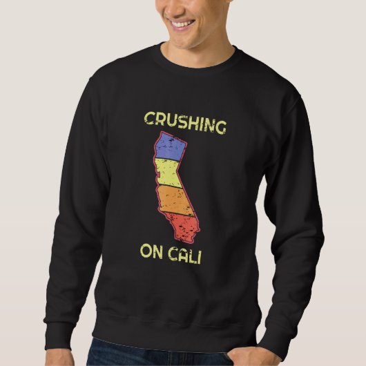 Sweatshirt Crusch Sur Cali State of California Dit Distre (Devant)