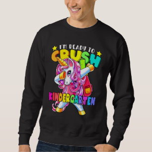 Sweatshirt Crush Kindergarten Dabbing Unicorne Retour À L'Éco