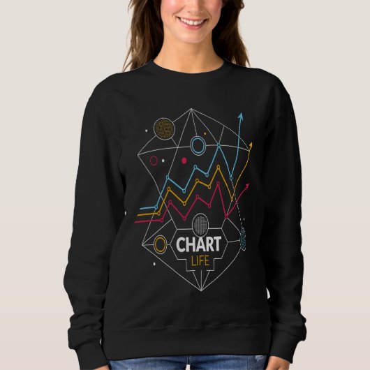 Sweatshirt Crypto Chart Cool Retro Hold Strong Money Print (Devant)