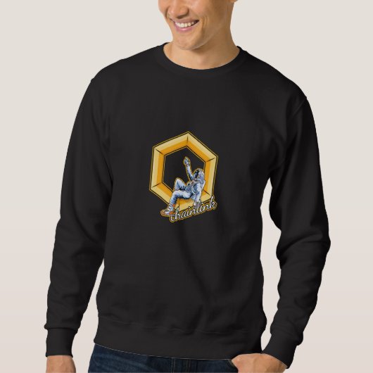 Sweatshirt Crypto Internet Money Astronaut Chainlink 1 (Devant)