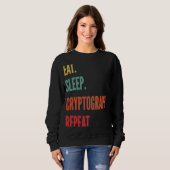 Sweatshirt Cryptographie Manger Cryptographie de sommeil Répé (Devant entier)